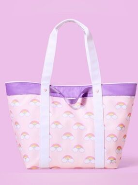 Stoney Clover Lane Pink Tote with Purple Trim